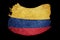 Grunge Colombia flag. Colombian flag with grunge texture. Brush