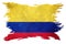 Grunge Colombia flag. Colombian flag with grunge texture. Brush stroke