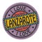 Grunge color stamp or label with text I Love Lanzarote