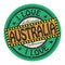 Grunge color stamp with text I Love Australia inside