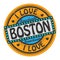 Grunge color stamp with text I Love Boston inside