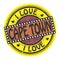 Grunge color stamp with text I Love Cape Town inside