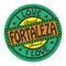 Grunge color stamp with text I Love Fortaleza, Brazil