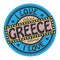 Grunge color stamp with text I Love Greece inside