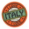 Grunge color stamp with text I Love Italy inside