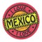 Grunge color stamp with text I Love Mexico inside