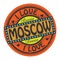 Grunge color stamp with text I Love Moscow inside