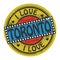 Grunge color stamp with text I Love Toronto inside