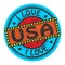 Grunge color stamp with text I Love United States inside