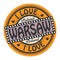 Grunge color stamp with text I Love Warsaw inside