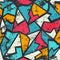 Grunge colored graffiti seamless pattern