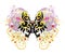 Grunge colorful butterfly splashes