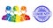 Grunge Community Watermark and Rainbow Mask People Group Composition Icon of Circles