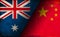 Grunge country flag illustration / China vs Australia Political or economic conflict, Rival