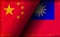 Grunge country flag illustration / China vs Taiwan Political or economic conflict