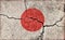 Grunge country flag illustration cracked concrete background / Japan