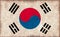 Grunge country flag illustration / South korea