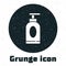 Grunge Cream or lotion cosmetic tube icon isolated on white background. Body care products for men. Monochrome vintage