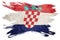 Grunge Croatia flag. Croatian flag with grunge texture. Brush st