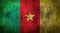 Grunge crumpled Cameroon flag. 3d rendering