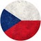 Grunge Czech Republic flag. Czech Republic button flag Isolated