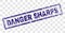 Grunge DANGER SHARPS Rectangle Stamp