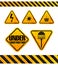 Grunge danger signs collection