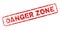 Grunge DANGER ZONE Rounded Rectangle Stamp