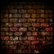 Grunge dark stained brown red brick wall