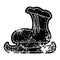 grunge distressed icon of an ice skate boot