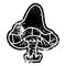 grunge distressed icon of a single mushroom
