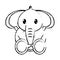 Grunge elephant cute wild animal character