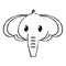 Grunge elephant head cute animal character