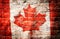 Grunge filtered,Canada flag on brick.