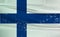 Grunge Finland flag. Finland flag with waving grunge texture.