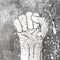 Grunge fist illustration on concrete texture