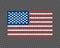The grunge flag of the United States of America is colored. Noise. Vector art design, template, multi-colored us flag, icon.