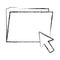 Grunge folder file with arrow cursor mouse