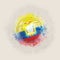 Grunge football with flag of ecuador