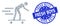 Grunge Fresh Boys Round Watermark and Recursive Scate Roller Man Icon Mosaic