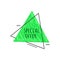 Grunge geometric badge with Special Offer sign - scratched green triangular graphic shape.