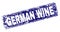 Grunge GERMAN WINE Framed Rounded Rectangle Stamp