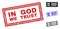 Grunge IN GOD WE TRUST Textured Rectangle Stamp Seals