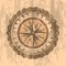 Grunge gray background with compass rose