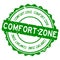 Grunge green comfort zone word round rubber stamp on white background