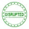 Grunge green disrupted word round rubber stamp on white background