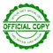 Grunge green official copy word round rubber stamp on white background