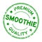 Grunge green premium quality smoothie oval rubber seal stamp on white background