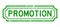 Grunge green promotion word rubber business stamp on white background