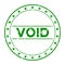 Grunge green void word with star icon round rubber stamp on white background